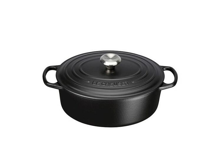 Cocotte ovale en fonte noire Le Creuset 29cm